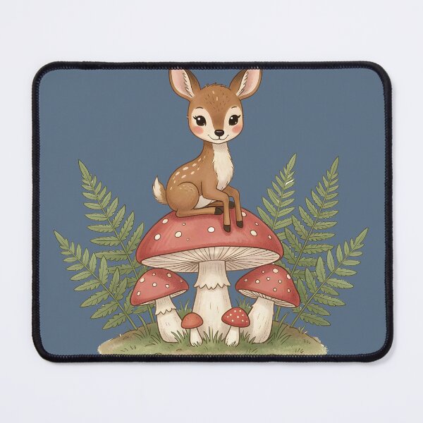Item preview, Cute Deer Sitting on a Mushroom designed and sold by DesignedOutside.