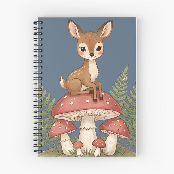 Item preview, Cute Deer Sitting on a Mushroom designed and sold by DesignedOutside.