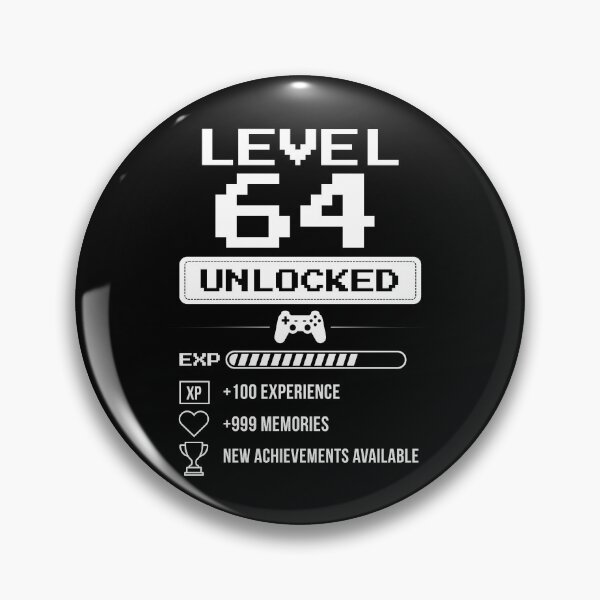 Artikelvorschau, Geburtstagsgeschenk für Level 64 freigeschaltet entworfen und verkauft von NumbersFort.