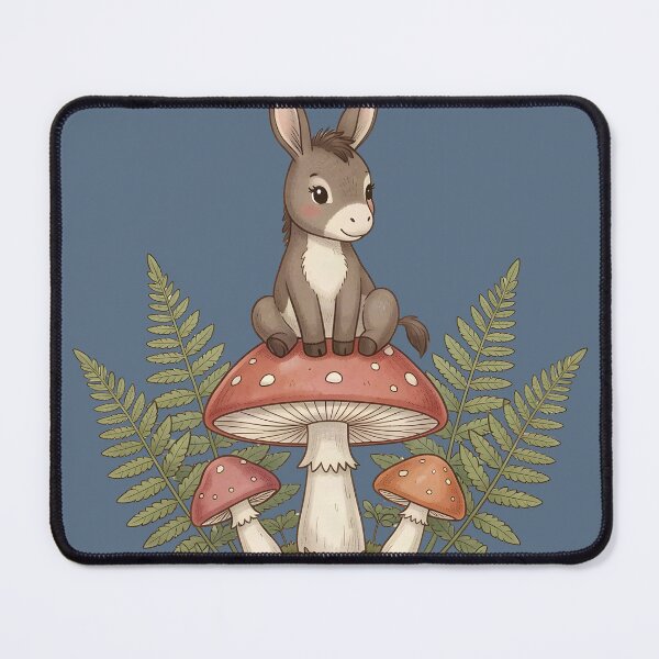 Item preview, Cute Donkey Sitting on a Mushroom designed and sold by DesignedOutside.