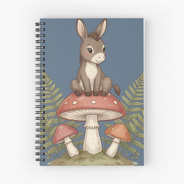 Item preview, Cute Donkey Sitting on a Mushroom designed and sold by DesignedOutside.
