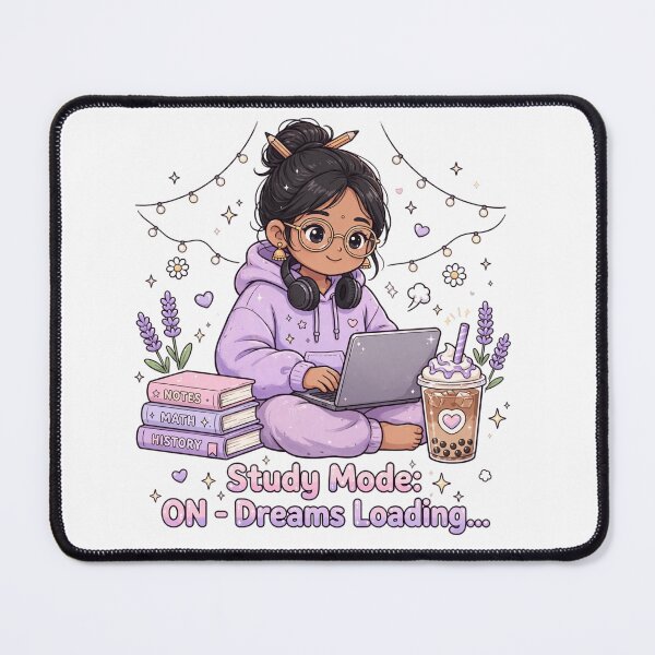 Item preview, Study Mode ON Dreams Loading - Cute Aesthetic Study Girl Laptop Boba Tea designed and sold by prithvi chand.