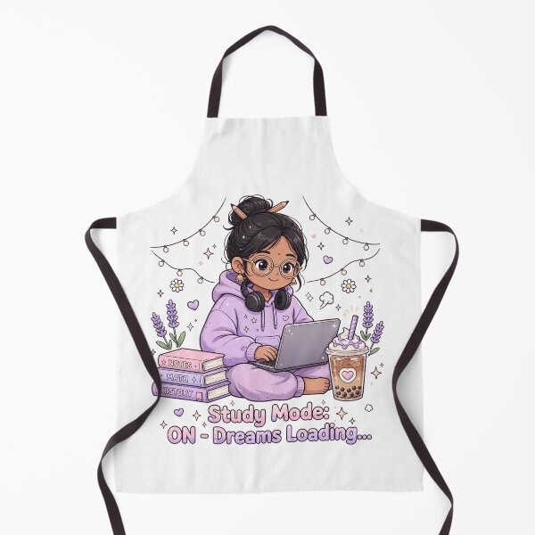 Item preview, Study Mode ON Dreams Loading - Cute Aesthetic Study Girl Laptop Boba Tea designed and sold by prithvi chand.