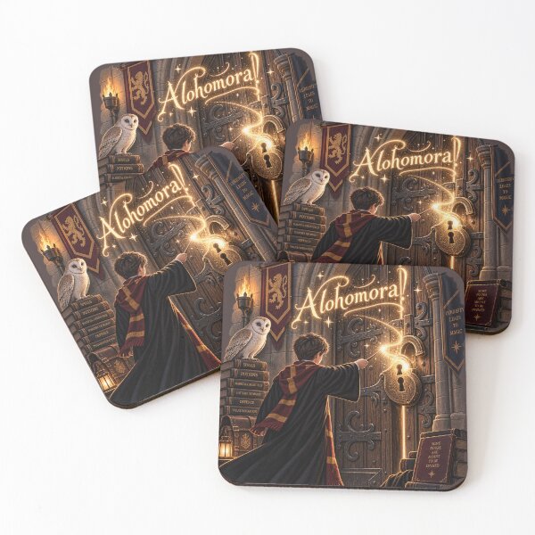 Item preview, Alohomora Magic Spell – Wizard Unlocking a Magical Door designed and sold by Lumvero.