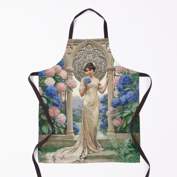 Item preview, Hydrangea Elegance – Mucha Inspired Art Nouveau Woman & Floral Garden Wall Art designed and sold by Tamas Das.