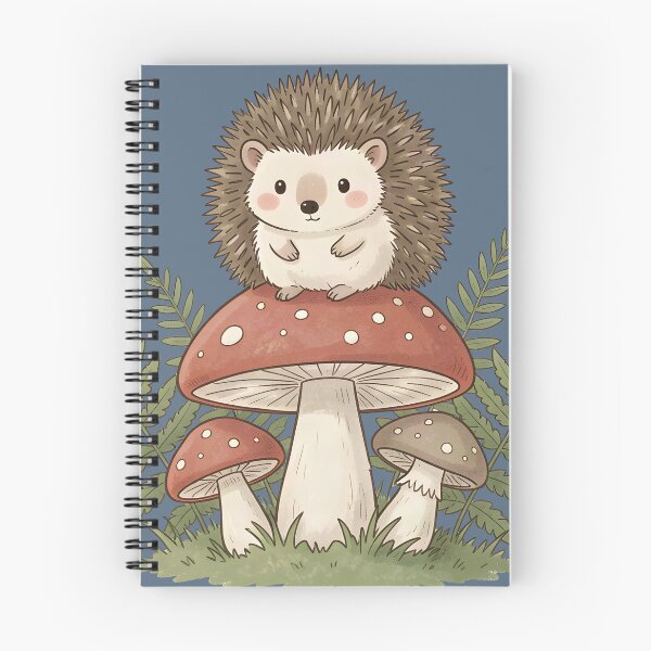Item preview, Cute Hedgehog Sitting on a Mushroom designed and sold by DesignedOutside.