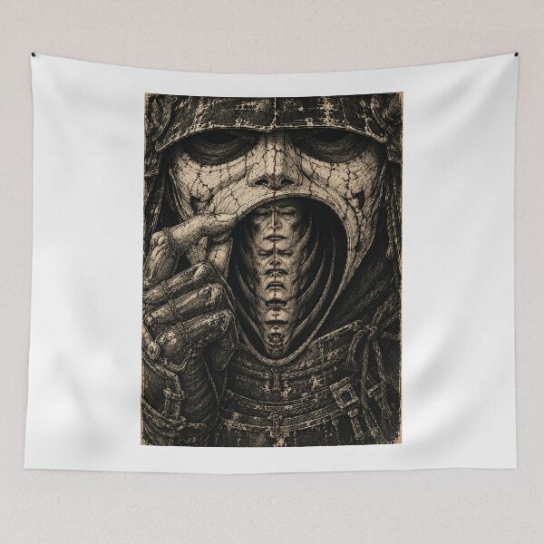 Item preview, Samurai Mask Framing a Column of Faces designed and sold by MouradStudio.