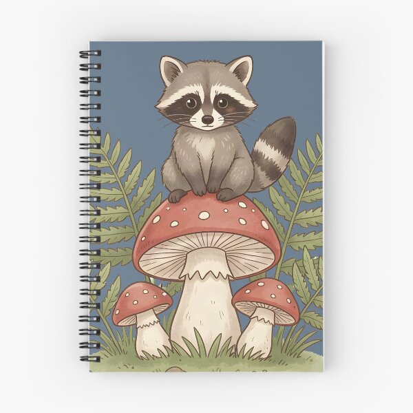 Item preview, Cute Raccoon Sitting on a Mushroom designed and sold by DesignedOutside.