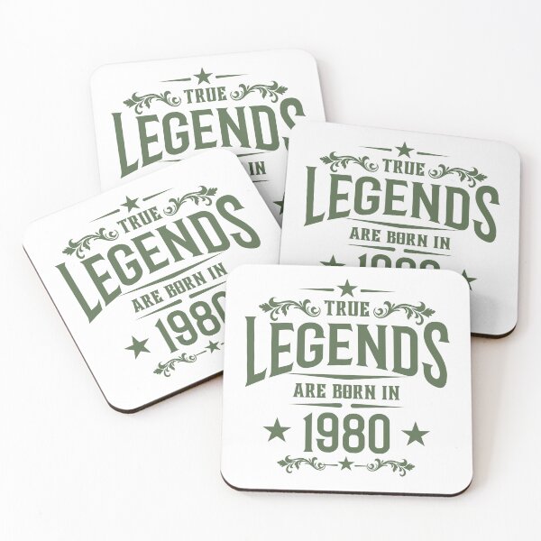 Item preview, True Legends Born in 1980 Birthday Vintage Typography Gift designed and sold by HYPNK.