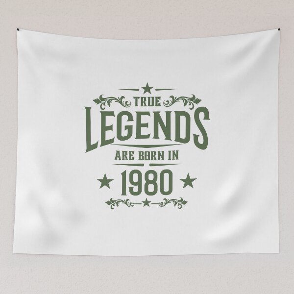 Item preview, True Legends Born in 1980 Birthday Vintage Typography Gift designed and sold by HYPNK.