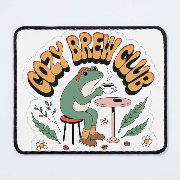 Item preview, Cozy Club Cute Frog Coffee Sticker designed and sold by inkfusionhub99.