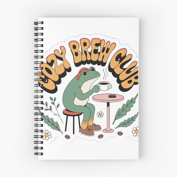 Item preview, Cozy Club Cute Frog Coffee Sticker designed and sold by inkfusionhub99.