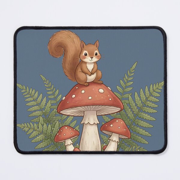 Item preview, Cute Squirrel Sitting on a Mushroom designed and sold by DesignedOutside.