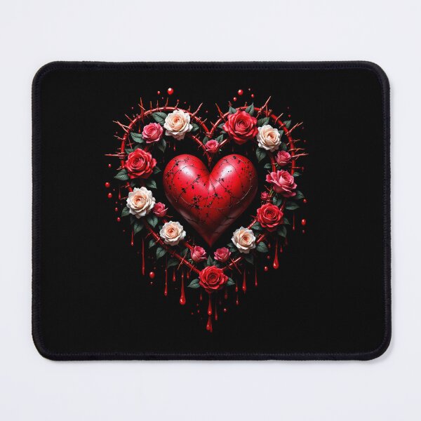 Item preview, Gothic Bleeding Heart in Barbed Wire with Roses | Dark Romance Art  designed and sold by MaciejRudzinsky.