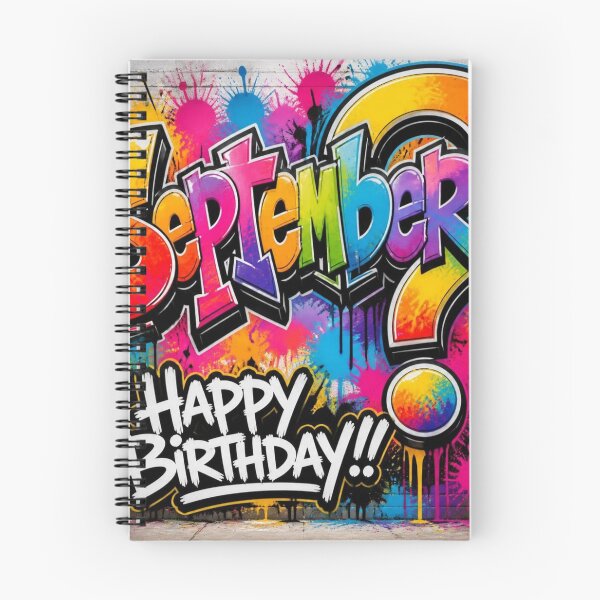Item preview, September Happy Birthday Graffiti Splash designed and sold by Lespribos .
