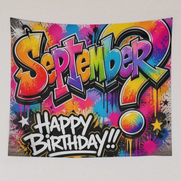 Item preview, September Happy Birthday Graffiti Splash designed and sold by Lespribos .