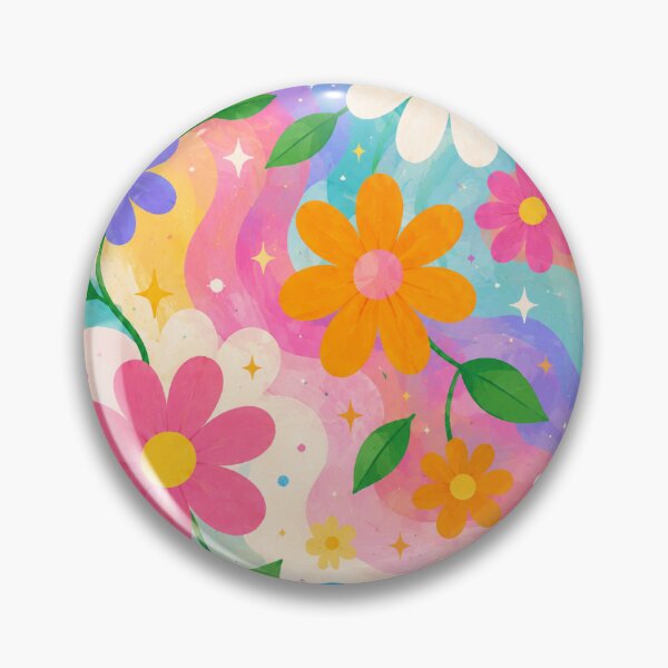Item preview, Colorful Retro Floral Pattern – Bright Groovy Daisy Flower Design designed and sold by vinothmech53.
