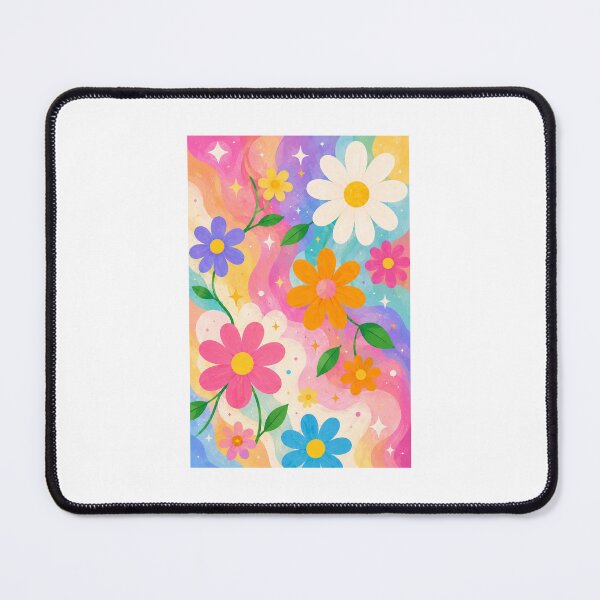 Item preview, Colorful Retro Floral Pattern – Bright Groovy Daisy Flower Design designed and sold by vinothmech53.