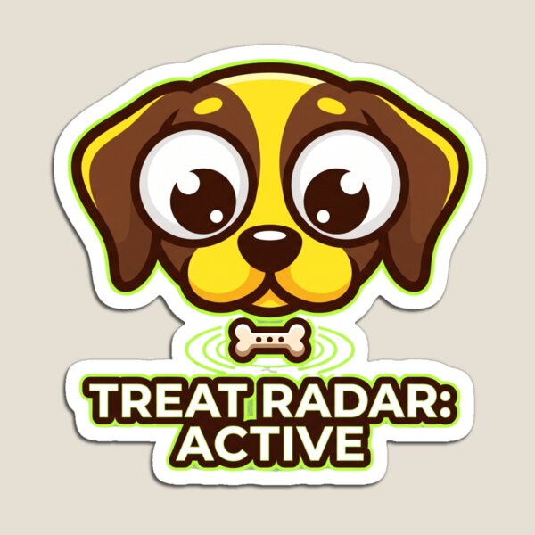 Item preview, Humorous Beagle "Treat Radar Active" Cute Cartoon Dog Sticker & T-Shirt Design designed and sold by BiniClicks.