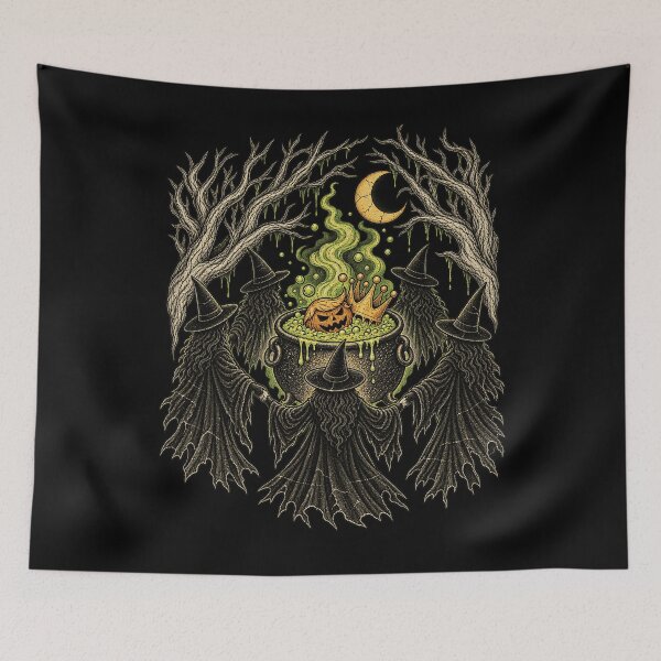 Item preview, Spooky Witch Coven Cauldron Magic Dark Fantasy Halloween Design designed and sold by QLShop.