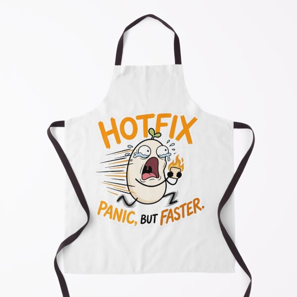Aperçu de l'œuvre Hotfix Panic But Faster Funny Developer Meme créée et vendue par CreativeArtisanPrints Shop.