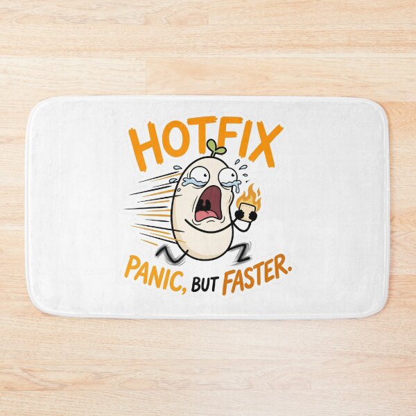 Item preview, Hotfix Panic But Faster Funny Developer Meme designed and sold by CreativeArtisanPrints Shop.