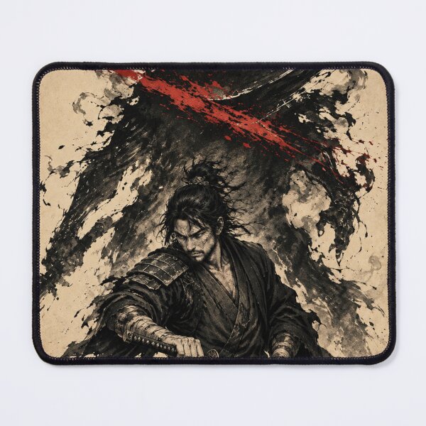 Item preview, Samurai Drawing a Blade Beneath a Horned Shadow designed and sold by MouradStudio.