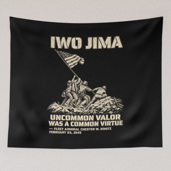 Item preview, Iwo Jima Uncommon Valor World War II Vintage Military Design designed and sold by QLShop.