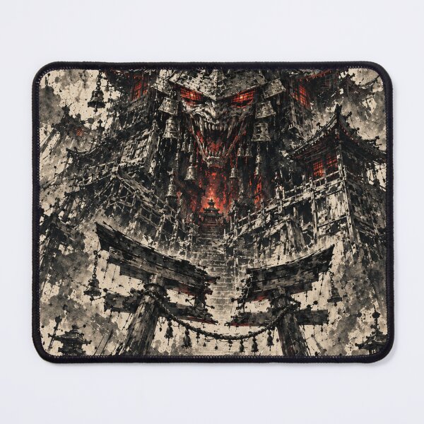Item preview, Lone Samurai at a Gothic Japanese Demon Temple Gate designed and sold by MouradStudio.