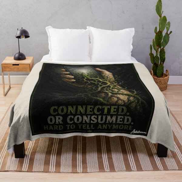Item preview, Smartphone Roots Wrapping Wrist Surreal Tech Nature Art Green Grey designed and sold by Artisticanvas.