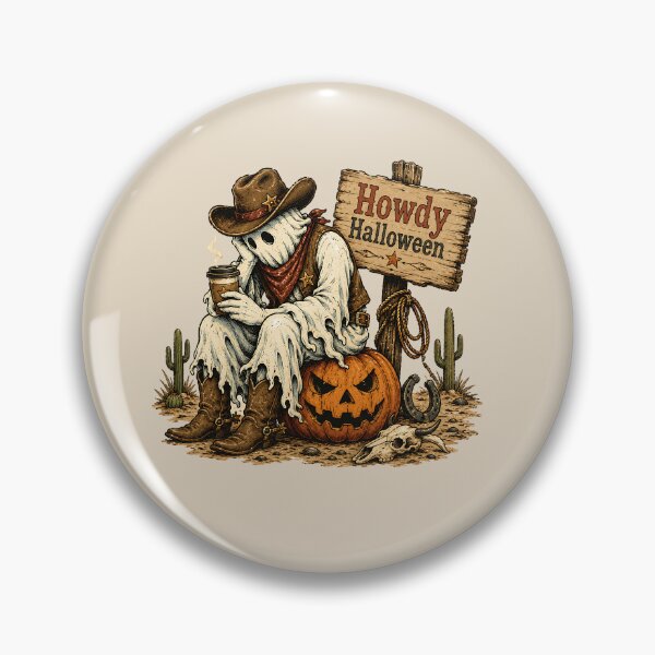 Item preview, Howdy Halloween Western Coffee Ghost Cowboy designed and sold by MythicCotton.