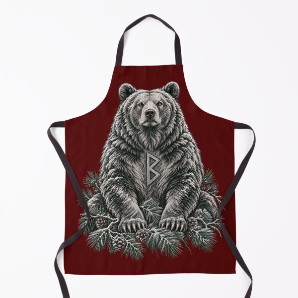 Item preview, The Runestone Guardian – Berkana Bear Nordic Winter Engraving designed and sold by Anyshca.