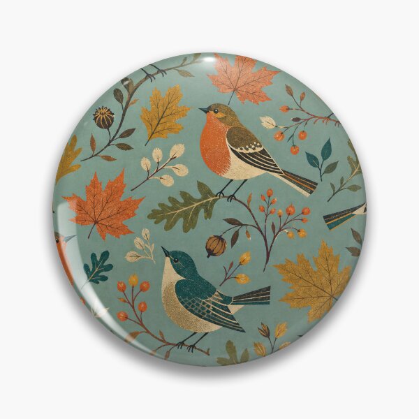 Item preview, Mid Century Autumn Birds Pattern designed and sold by frumixart.