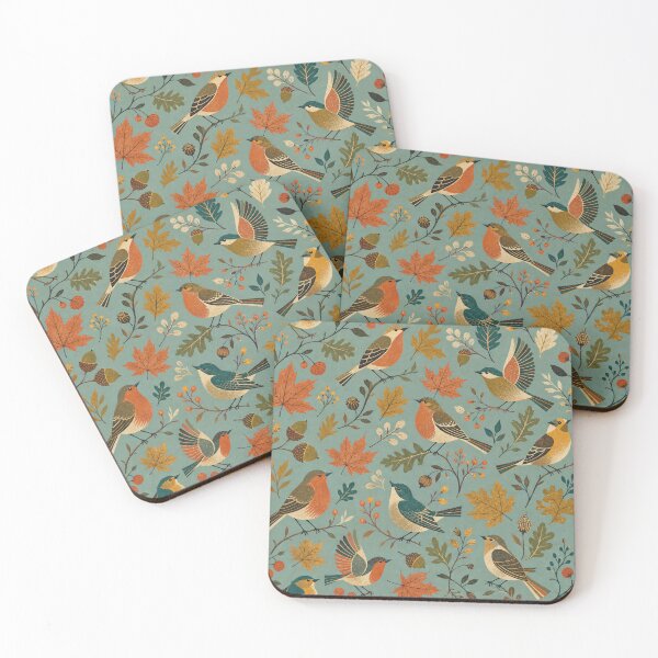 Item preview, Mid Century Autumn Birds Pattern designed and sold by frumixart.