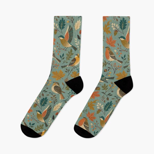 Item preview, Mid Century Autumn Birds Pattern designed and sold by frumixart.