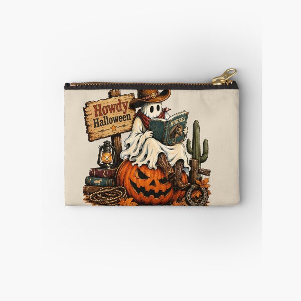 Item preview, Howdy Halloween Western Reading Ghost Bookworm designed and sold by MythicCotton.