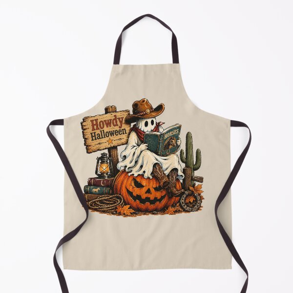 Item preview, Howdy Halloween Western Reading Ghost Bookworm designed and sold by MythicCotton.