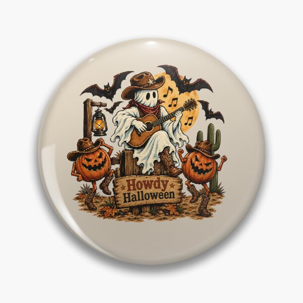 Item preview, Howdy Halloween Western Guitar Ghost Cowboy designed and sold by MythicCotton.