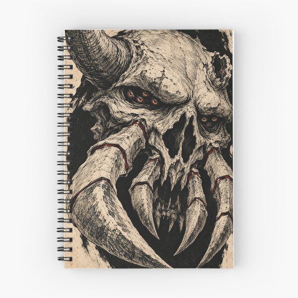 Item preview, Many-Eyed Horned Skull in Gothic Japanese Ink designed and sold by MouradStudio.