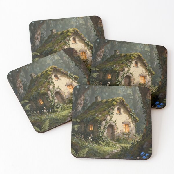 Item preview, Fantasy Stone Cottage in Enchanted Forest designed and sold by stylishdzign.