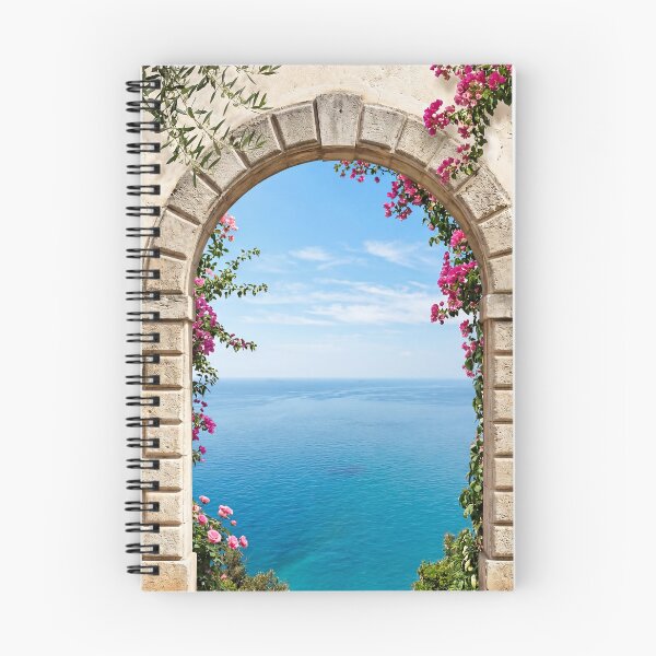 Item preview, Coastal Villa Archway Window View on the Sea Greek Island Panorama HD designed and sold by bard-art.