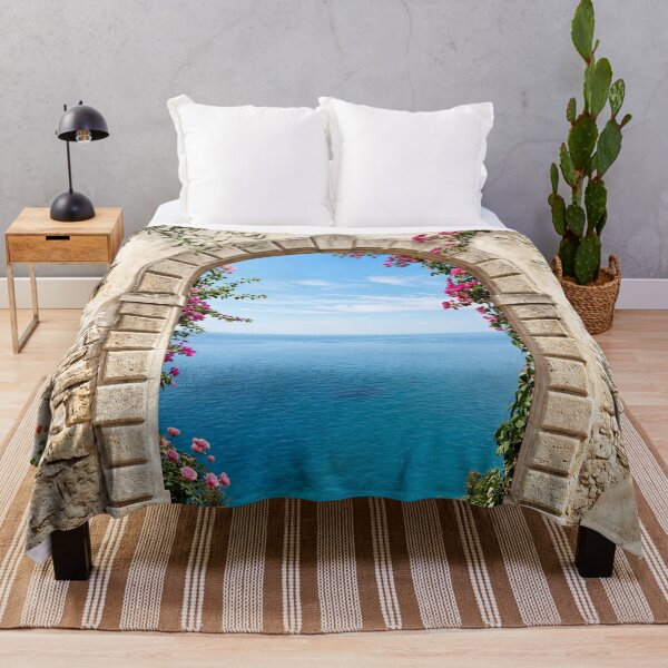 Item preview, Coastal Villa Archway Window View on the Sea Greek Island Panorama HD designed and sold by bard-art.