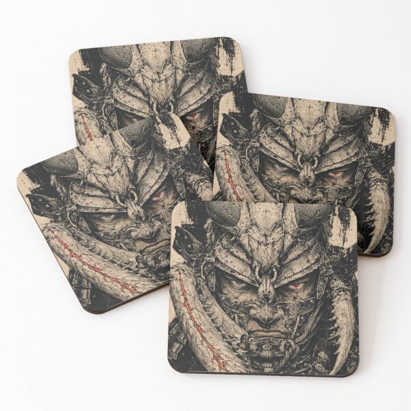 Item preview, Insect Samurai Portrait with a Curved Bone Tusk designed and sold by MouradStudio.