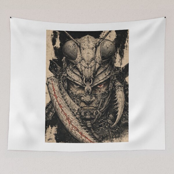 Item preview, Insect Samurai Portrait with a Curved Bone Tusk designed and sold by MouradStudio.