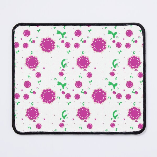 Item preview, Seamless pattern with abstract pink flowers and green leaves on white background for textile design and fashion fabric designed and sold by The Mandala Oasis.