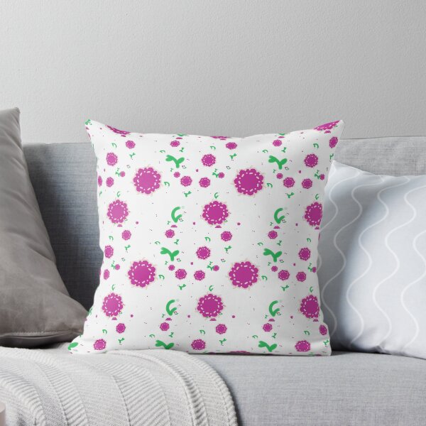 Item preview, Seamless pattern with abstract pink flowers and green leaves on white background for textile design and fashion fabric  designed and sold by The Mandala Oasis.