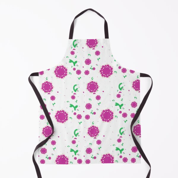 Item preview, Seamless pattern with abstract pink flowers and green leaves on white background for textile design and fashion fabric designed and sold by The Mandala Oasis.