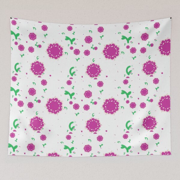 Item preview, Seamless pattern with abstract pink flowers and green leaves on white background for textile design and fashion fabric  designed and sold by The Mandala Oasis.