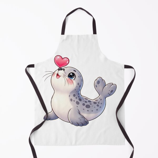 Item preview, Cute Spotted Seal with Pink Heart – Kawaii Love Design designed and sold by CreativeCharmCo.