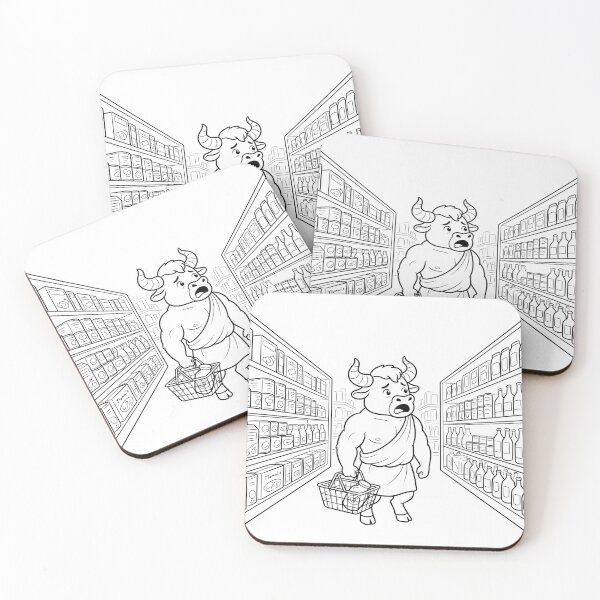 Item preview, Minotaur in the Supermarket Funny Greek Mythology designed and sold by MythoWorldddd.
